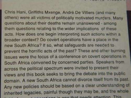 THE HIDDEN HAND Covert operations in South Africa  by Anthony Minnaar, Ian Liebenberg, Charl Schutte