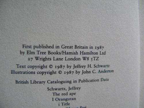 THE RED APE  Orang-utans and Human Origins  by Jeffrey H. Schwartz