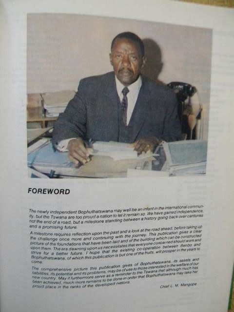 BOPHUTHATSWANA  AT INDEPENDENCE  6 December 1977