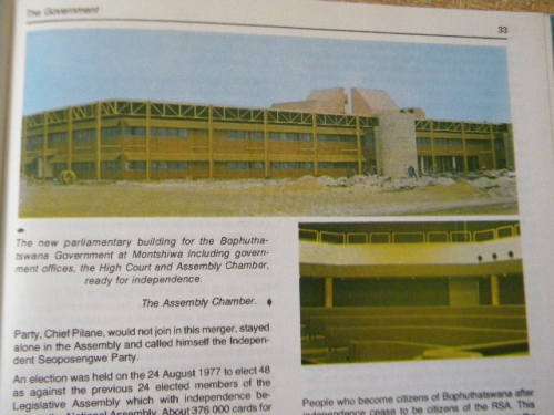 BOPHUTHATSWANA  AT INDEPENDENCE  6 December 1977