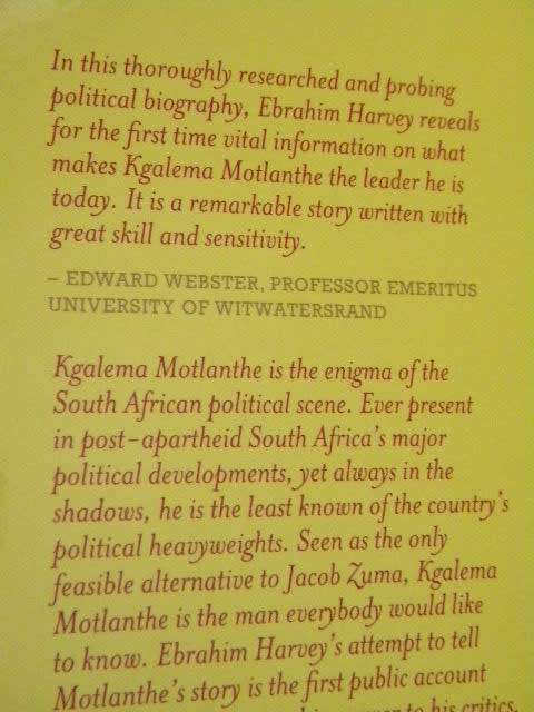 KGALEMA MOTLANTHE  by Ebrahim Karvey (Political Biography)
