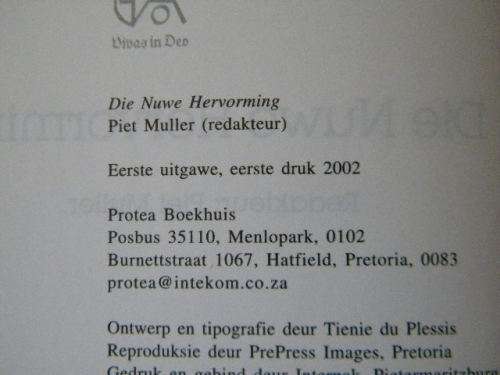 DIE NUWE HERVORMING  Redakteur: Piet Muller