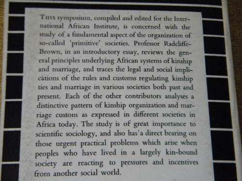 AFRICAN SYSTEMS OF KINSHIP AND MARRIAGE  by A.R. Radcliffe-Brown and Daryll Forde