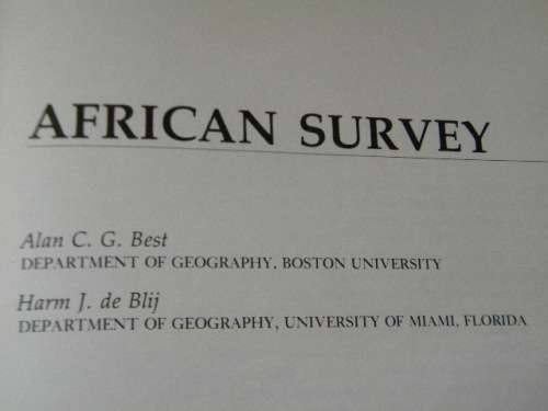 AFRICAN SURVEY  by Alan C.G. Best and Harm J. de Blij