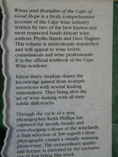 WINES AND BRANDIES OF THE CAPE OF GOOD HOPE  by Phyllis Hands and Dave Hughes
