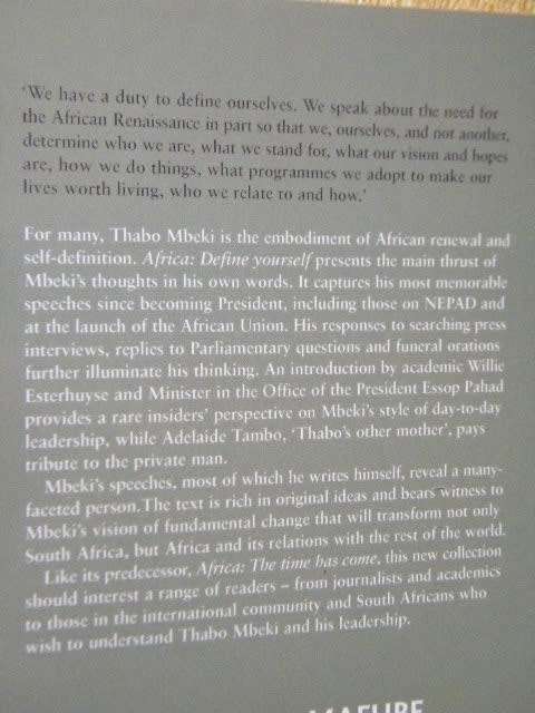 AFRICA  Define yourself  by Thabo Mbeki