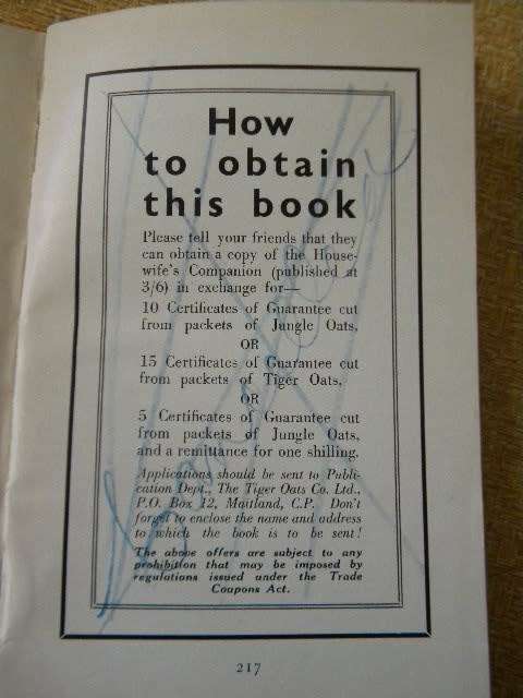 THE HOUSEWIFE`S COMPANION  Compiled by C. R. Pask
