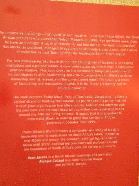 THABO MBEKI`S WORLD  by Sean Jacobs and Richard Calland