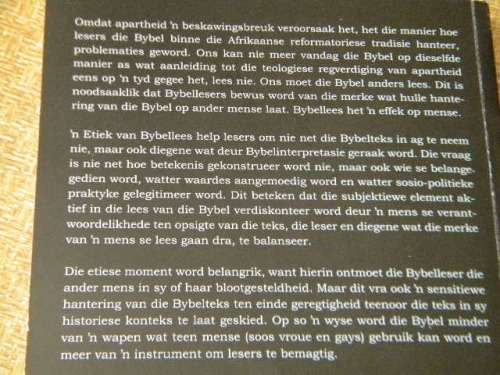 OM DIE BYBEL ANDERS TE LEES  deur Gerrie Snyman (Etiek van Bybellees)