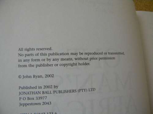 ONE MAN`S AFRICA  by John Ryan