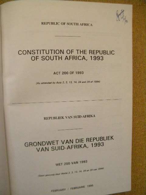CONSTITUTION OF RSA / GRONDWET VAN RSA, 1993