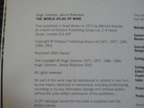 THE WORLD ATLAS OF WINE  by Mitchell Beazley