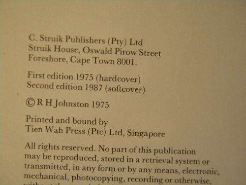 EARLY MOTORING IN SOUTH AFRICA a PICTORIAL HISTORY  by R.H. Johnston