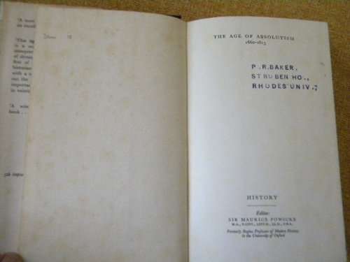 THE AGE OF ABSOLUTISM  1660 - 1815  by Max Beloff