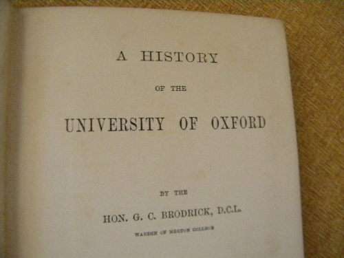 THE HISTORY OF THE UNIVERSITY OF OXFORD  by G.C. Brodrick