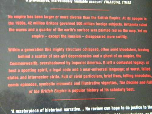 THE DECLINE AND FALL OF THE BRITISH EMPIRE 1781-1997 by Piers Brendon