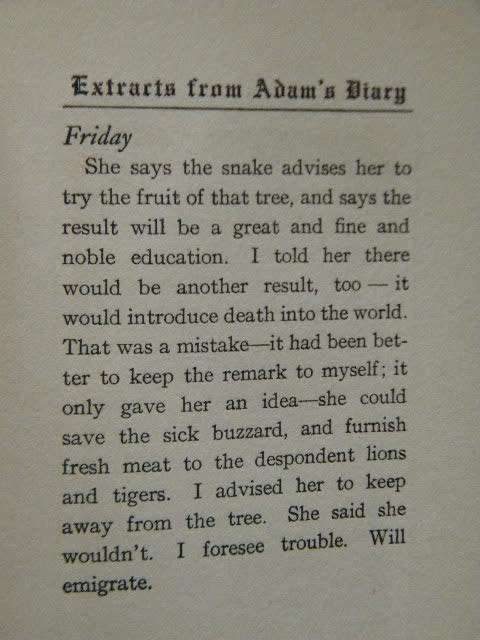 EXTRACTS FROM ADAM`S DIARY  by Mark Twain