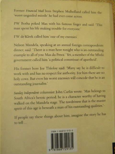 PALE NATIVE Memories of a renegade reporter by Max du Preez