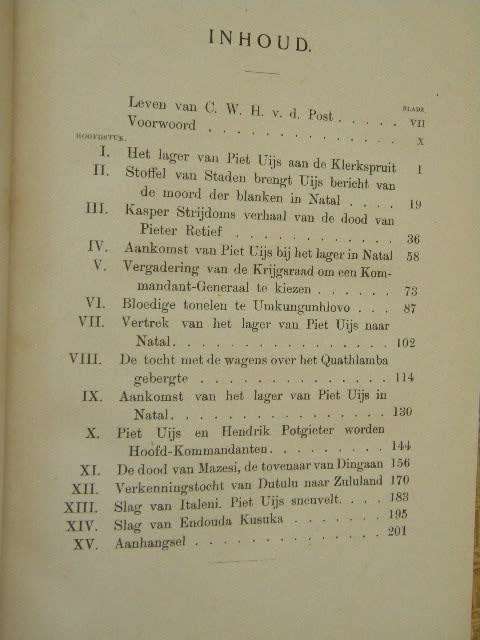 PIET UIJS  deur C.W.H. van der Post  Teks in Nederlands  (P)