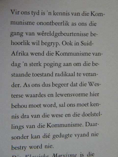 DIE KOMMUNISME  Deel 1 Die Klassieke Marxisme  deur D. J. Kotze