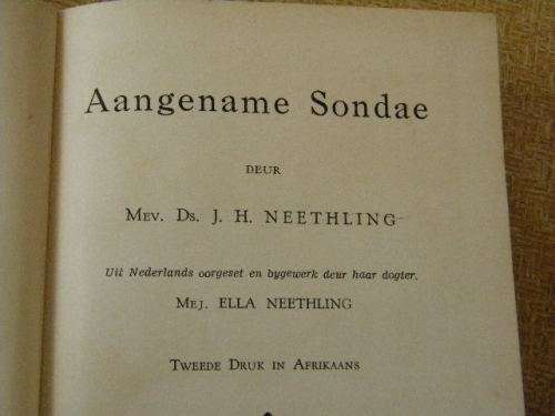 AANGENAME SONDAE  deur Mev. Ds. J. H. Neethling
