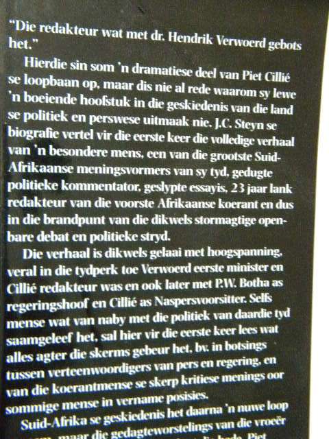 PENVEGTER: PIET CILLIé VAN DIE BURGER  deur J. C. Steyn