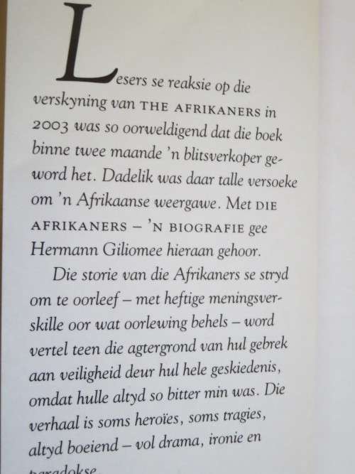 DIE AFRIKANERS  deur Hermann Giliomee  (`n Biografie)