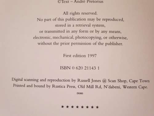 OUR THREATENED HERITAGE  by André Pretorius  (SIGNED)