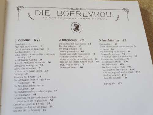 DIE AFRIKAANSE WONING deur Roger Fisher and Schalk le Roux Herdrukke uit Die Boervrou 1919-1931