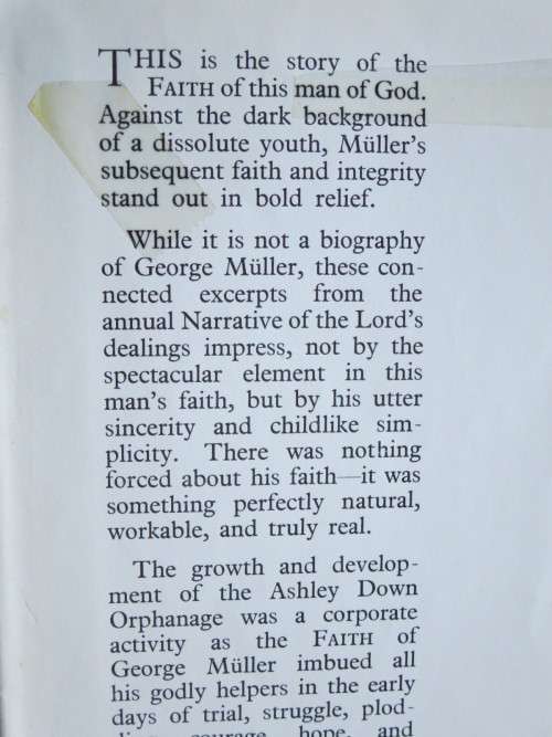 THE DIARY OF GEORGE MüLLER  1849 - 1898  by A. Rendle Short  (Selected Extracts)