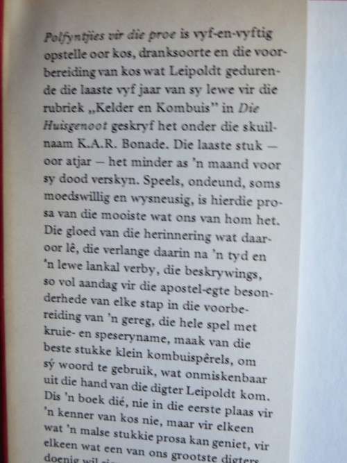 POLFYTJIES VIR DIE PROE  deur C. Louis Leipoldt