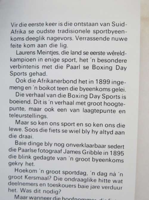 DIE PAARL SE BOXING DAY SPORTS  deur Rben Human