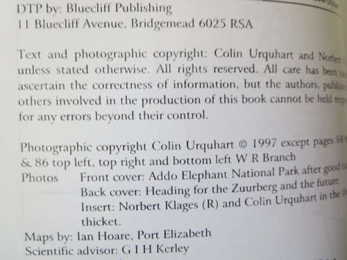 ADDO: MORE THAN JUST ELEPHANTS  by Colin Urquhart and Norbert Klages