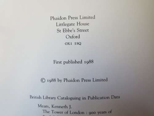THE TOWER OF LONDON  900 Years of English History  by Kenneth J. Mears