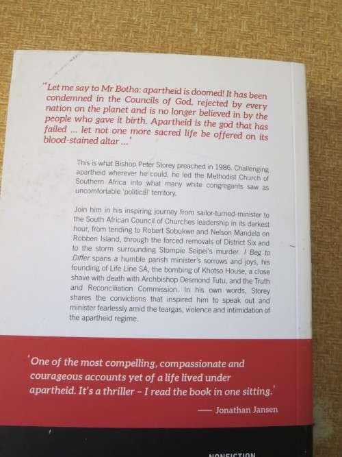 I BEG TO DIFFER - ministry amid the teargas  by Peter Storey