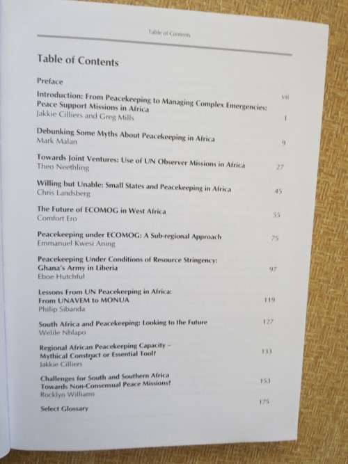 FROM PEACEKEEPING TO COMPLEX EMERGENCIES  by Jakkie Cilliers and Greg Mills
