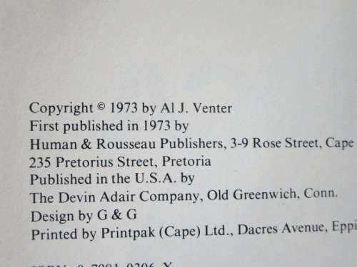 WAR IN AFRICA  by AL J. Venter