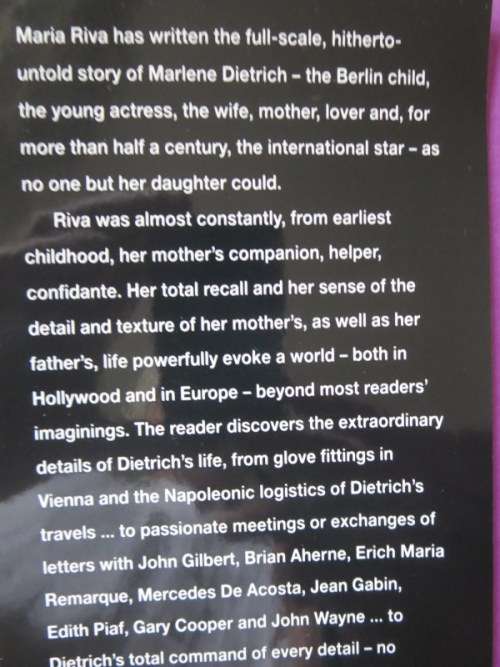 MARLENE DIETRICH  by her daughter Maria Riva  (BIOGRAPHY)