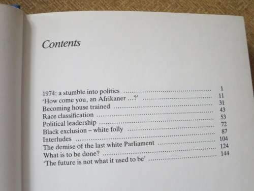 THE LAST WHITE PARLIAMENT by Frederik van Zyl Slabbert