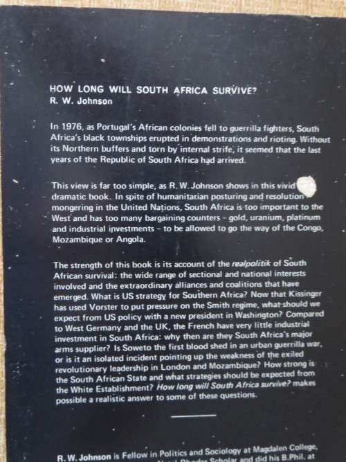 HOW LONG WILL SOUTH AFRICA SURVIVE? by Johnson