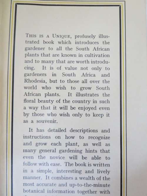 SOUTH AFRICAN WILD FLOWERS FOR THE GARDEN by Sima Eliovson