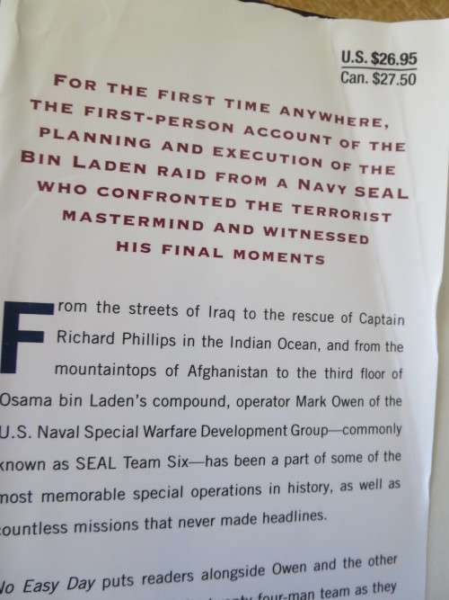 NO EASY DAY Firsthand account of the mission that killed Osama Bin Laden  by Mark Owen (A NAVY SEAL)