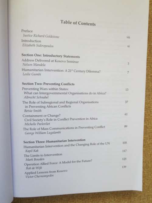 A CONTINENT APART  Kosovo, Africa and Humanitarian Intervention  by Elizabeth Sidiropoulos