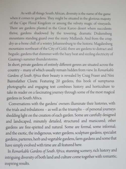 REMARKABLE GARDENS OF SOUTH AFRICA  by Nini Bairnsfather Cloete  Photographer: Craig Fraser
