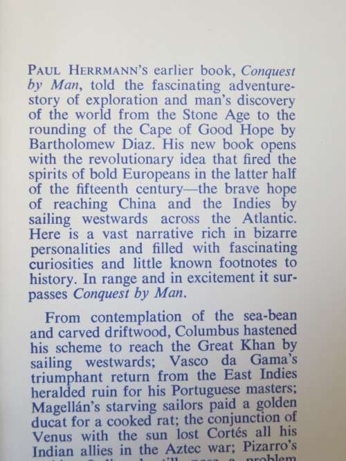THE WORLD UNVEILED  Story of Exploration from Columbus to Livingstone  by Paul Herrmann