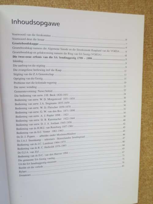 DIE TWEE-EEUE ERFENIS VAN DIE SA SENDINGGESTIG 1799-1999  deur Ds. D.P. Botha