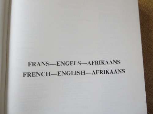 FEDHASA Spyskaartwoordeboek / Menu Dictionary  French-Eng-Afr, Eng-Afr-French, Afr-Eng-French