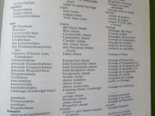 FEDHASA Spyskaartwoordeboek / Menu Dictionary  French-Eng-Afr, Eng-Afr-French, Afr-Eng-French
