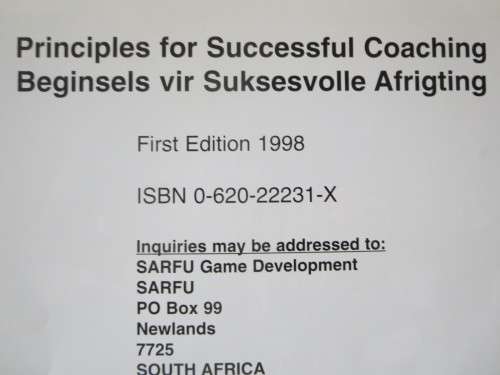 PRINCIPLES FOR SUCCESSFUL COACHING/BEGINSELS VIR SUKSESVOLLE AFRIGTING