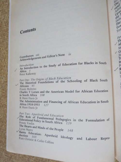 APARTHEID AND EDUCATION  The Education of Black South Africans  by Peter Kallaway